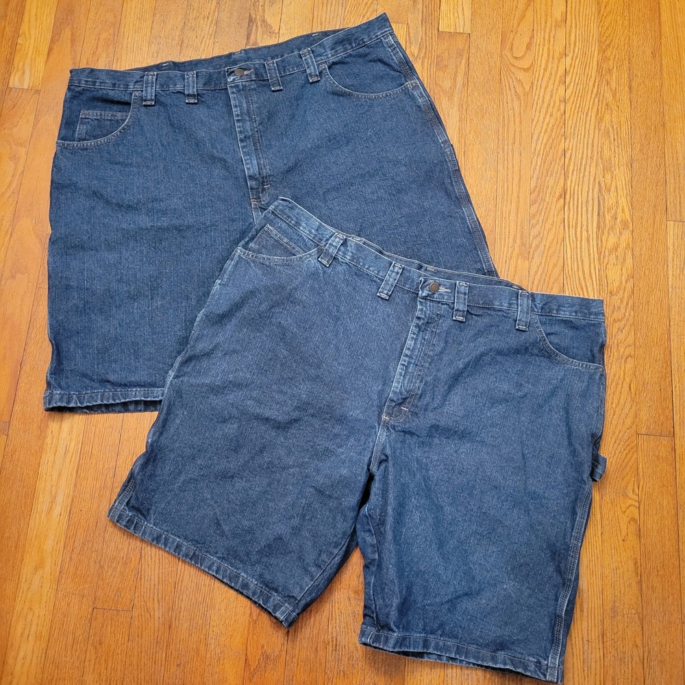 Wrangler 46 Carpenter Shorts Blue Jean Denim Utility Work Skater Dad Y2K Summer